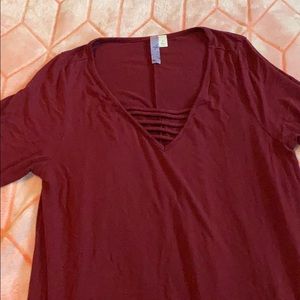 Maroon tunic top